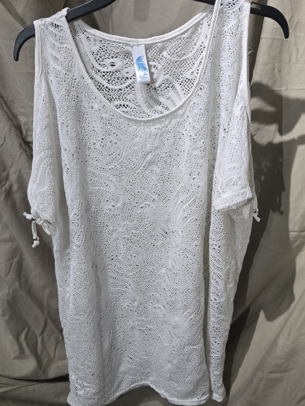 White Crochet Swim Cover-Up Tunic by Blue Life
